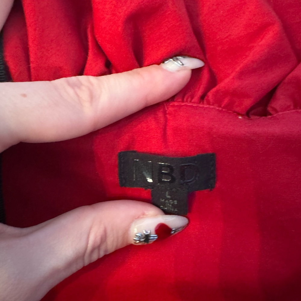 NBD Red Ruffle Off-Shoulder Blouse - Picture 2 of 4
